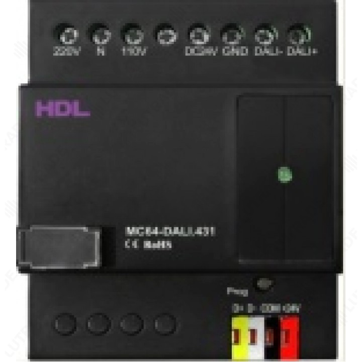 HDL HDL-MC64-DALI.431 64-канальный DALI контроллер с адресными функциями DALI и встроенным блоком питания. Встроенный контроллер сценариев, 64 отдельн