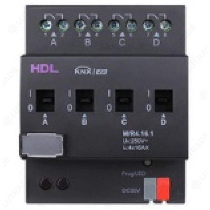 HDL HDL-M/R4.16.1-CD DIN реле, 4-канальное, 16A на канал с детекцией тока, 250VAC(50/60Hz) Статистика о времени работы канала, Определение статуса кан