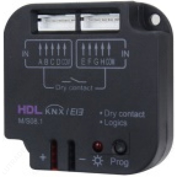 HDL HDL-M/S08.1 KNX модуль входов 8 каналов. Модуль сухих контактов. Имеет два режима: контроллер датчиков и логический контроллер.
